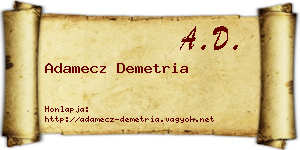 Adamecz Demetria névjegykártya
